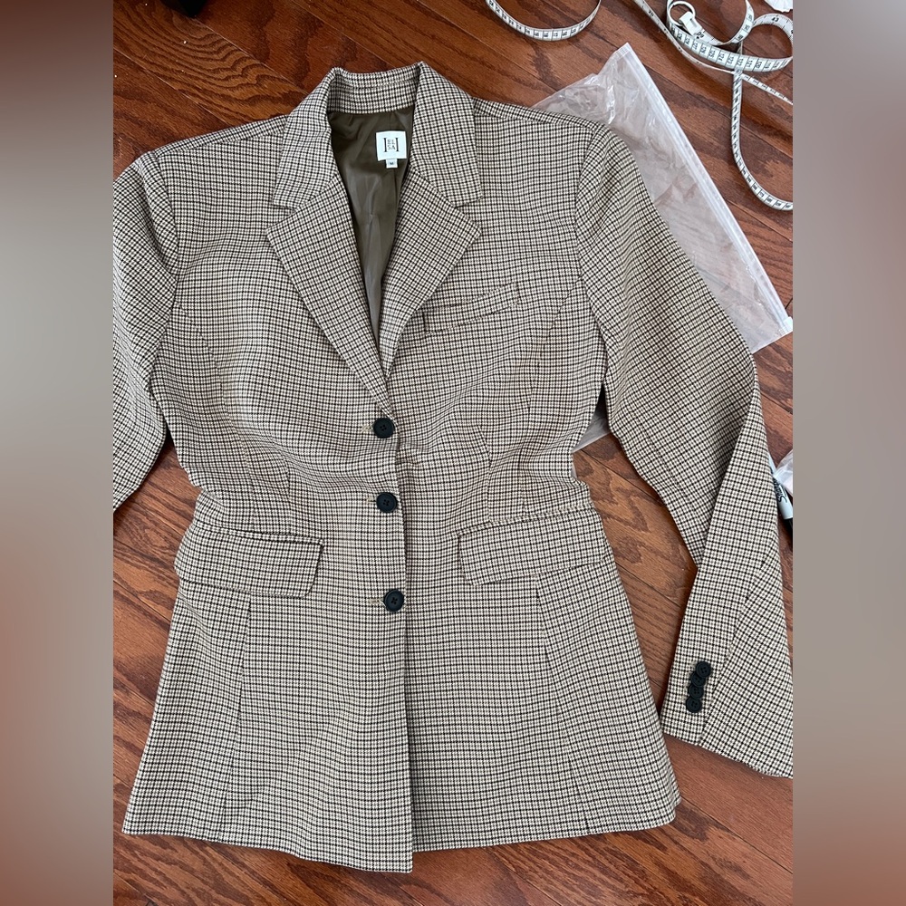 Helsa plaid curve jacket M - Picture 5 of 13